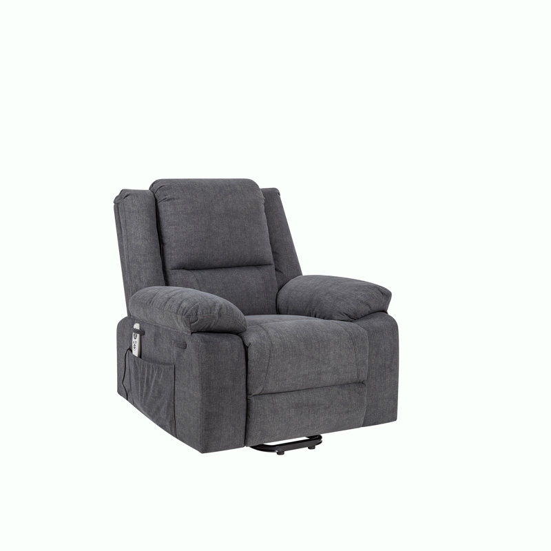 Electric Power Recliner Chair With Massage,Side Pocket, Dark Gray