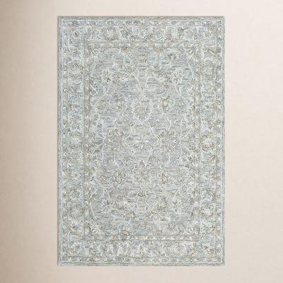 Cait Denim Taupe Ivory Hand-Tufted Oriental Wool Rug