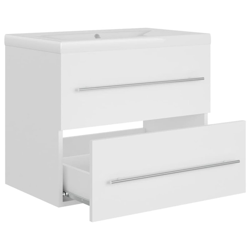 Kyre 610mm Single Bathroom Vanity with Drop In Ceramic Basin, White
