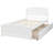 Twin Platform Bed With Two White Drawer Chests - Solid Wood For A Spacious Bedroom Size Embellishment Gorgeous