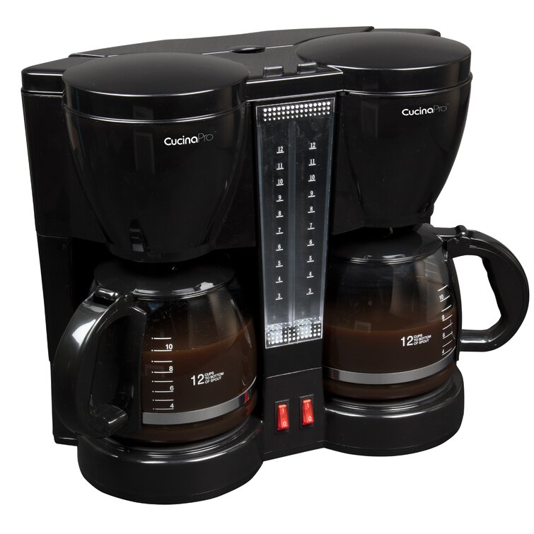 CucinaPro Double Coffee Brewer Station - Two 12 Cup Pots