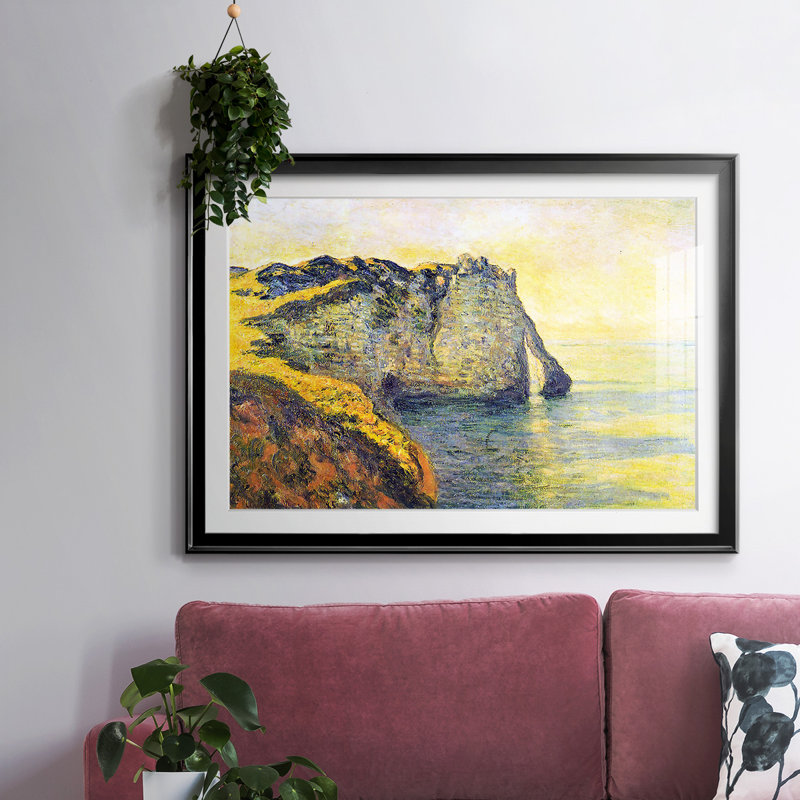 Falaises de la porte d'Aval, 1885, reproduction d'art sur papier, Noir, H 30 po x l 44 po x P 1,5 po