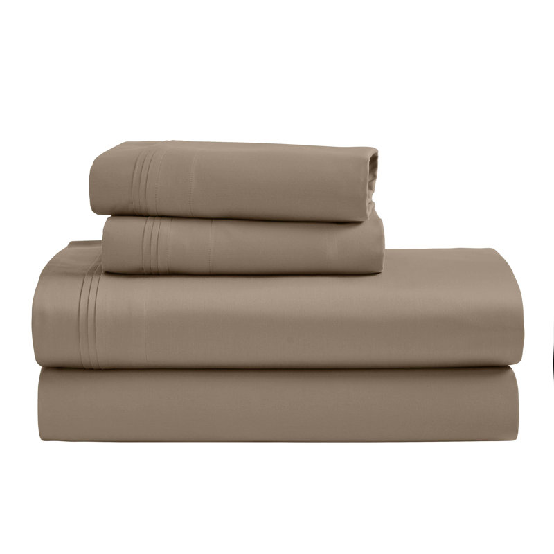 Certified Egyptian Cotton Deep Pocket Solid Luxury 1500 Thread Count Sheet Set, California King Sheet Set, Taupe