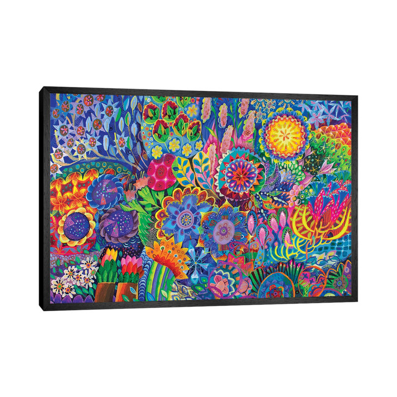 It's A Jungle Out There by Imogen Skelley - Painting on Canvas, 66.04cm H x 101.6cm W x 3.81cm D, Black Framed