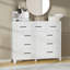 Commode haute 9 tiroirs, armoire de rangement en métal avec tiroirs coulissants