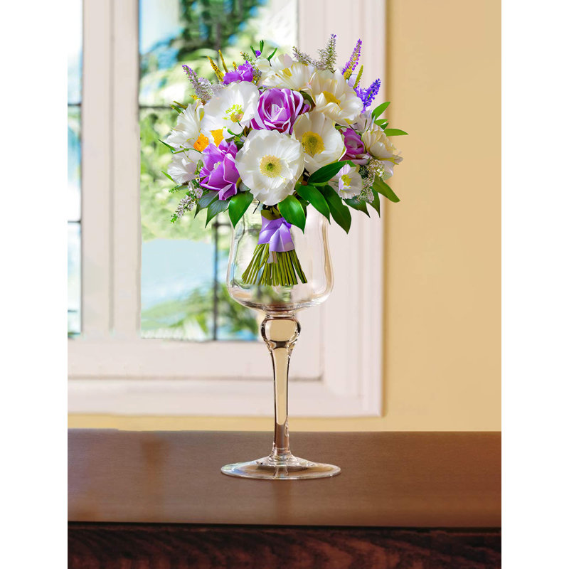 Handmade Glass Table Vase, 11.5" H x 5.25" W x 5.25" D