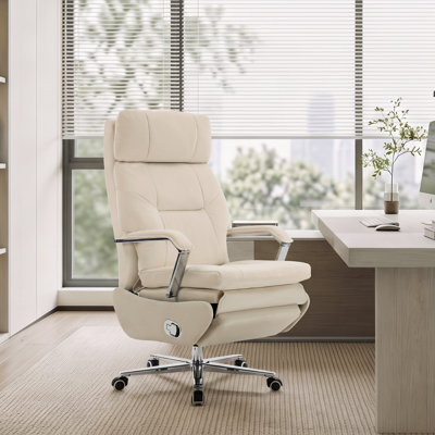 Chaise de bureau en velours avec repose-pieds rétractable, chaise de travail pivotante et réglable