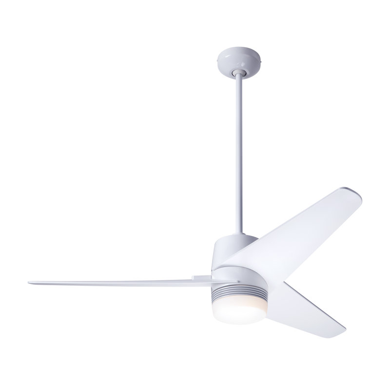 Velo 48'' Ceiling Fan with LED Lights, Wall Control, White, Gloss White