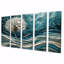 Pissenlit argenté dans des vagues de turquoise vibrantes - ensemble d'art mural pissenlit 5 pièces-801970342
