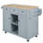 kitchen Cart with Rubber wood Drop-Leaf Countertop in Blue｜Cabinet door internal storage racks｜Smooth Rolling & Lockable Wheels ｜ Storage Cabinet and 3 Drawers for Dinning Room-129942262