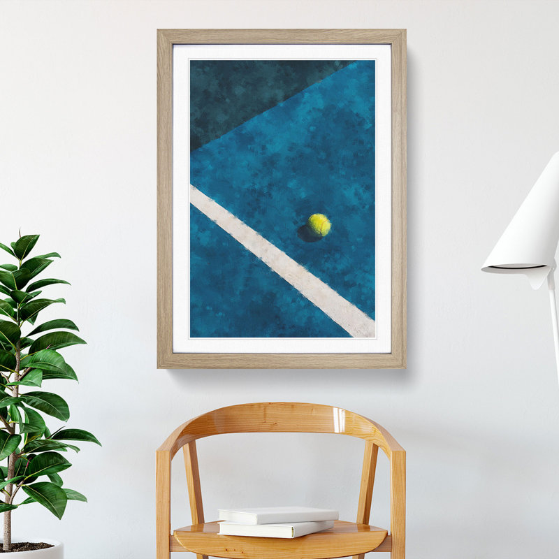 The Tennis Court - Picture Frame Painting, Oak Framed, 36cm H x 27cm W x 2cm D