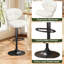 Ensemble de 6 tabourets de bar pivotants réglables avec dossier et repose-pieds, chaises de bar rembourrées à hauteur de comptoir pour îlot de cuisine, blanc-770559798-770559802