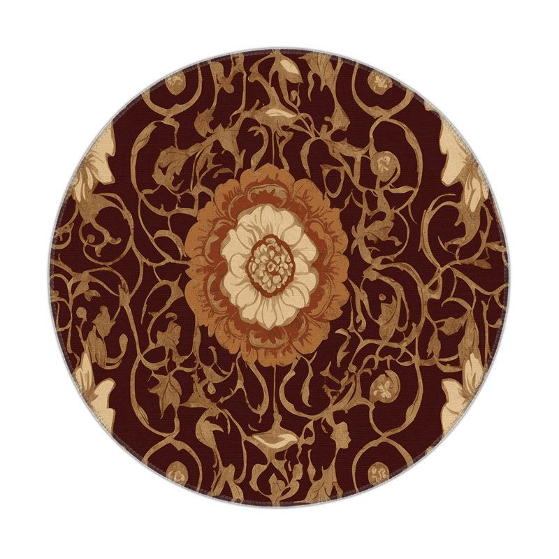 Opulent Scroll Indoor And Outdoor Area Rug, Round 5'