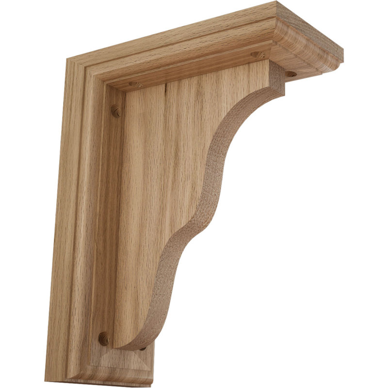 3 1/2"W x 7"D x 9"H Hamilton Traditional Bracket, Red Oak, Red Oak, 9" H x 3.5" W x 7" D
