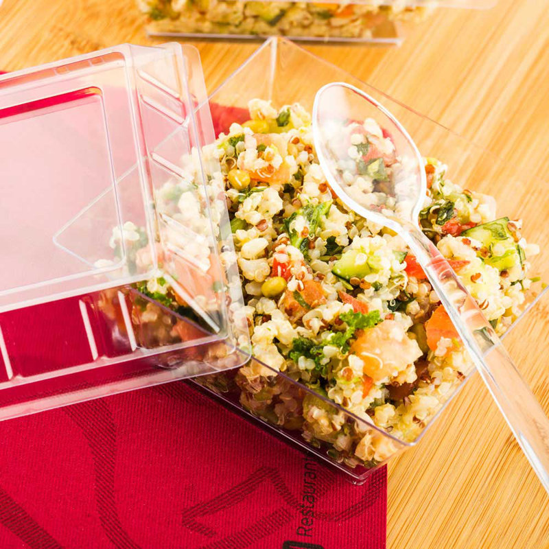 Restaurantware-LIDS ONLY: Lids For 16 Ounce Disposable Bowls, 100 For Appetizer Bowls - Containers Sold Separately, Sturdy, Clear Plastic For 16 Ounce Kova Dessert Bowl, Secure Fit