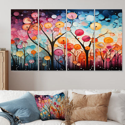 Ensemble de 4 décorations murales Radiant Cascade - Collages abstraits