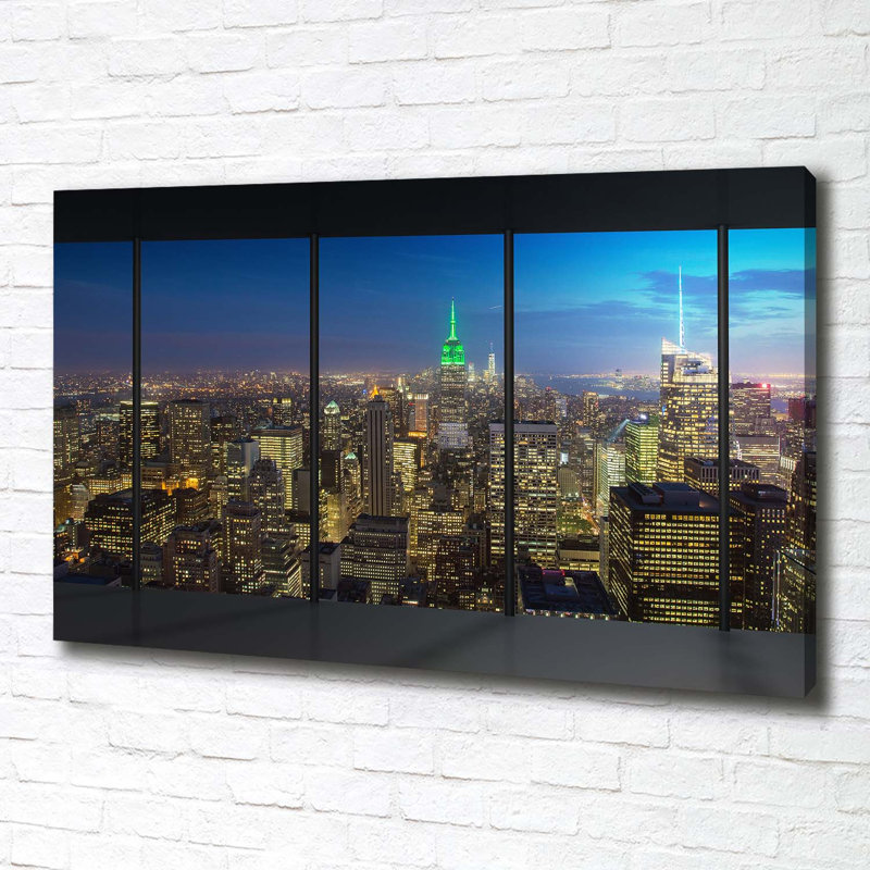 New York By Night - Wrapped Canvas Print