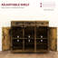 Buffet rustique brun - Buffet avec 3 tiroirs et tablettes réglables pour le rangement de la cuisine moderne