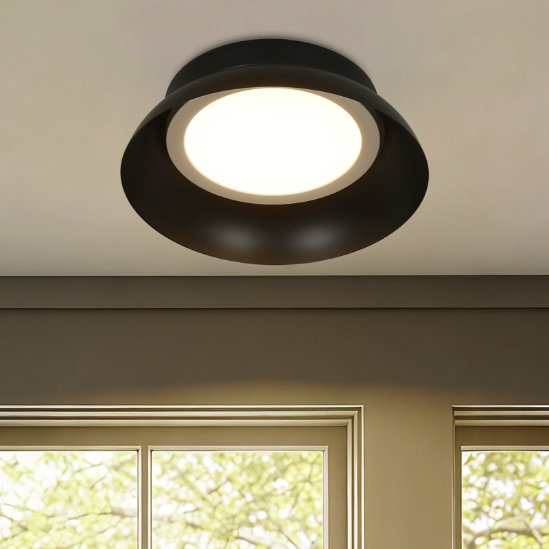 Round Flush Mount, Noir