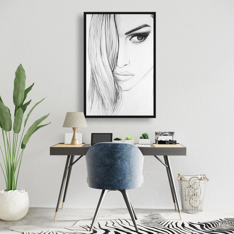 «Portrait noir et blanc», H 36 po x l 24 po
