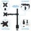 Mount-It! Full Motion Height Adjustable Single Monitor Arm Mount | Fits 13 - 32 in. TVs with C-Clamp