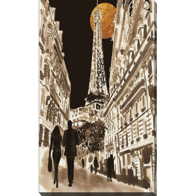 «Paris at Night», reproduction d'art sur toile encadrée