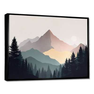«Morning Mist On The Mountain Horizons», art mural sur montagnes grises