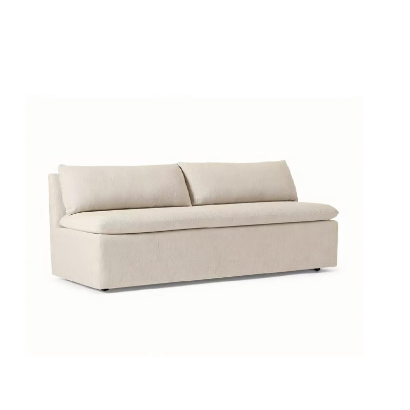 Banc de rangement rembourré beige avec rangement, H 30,71 po x l 74,02 po x P 23,62 po