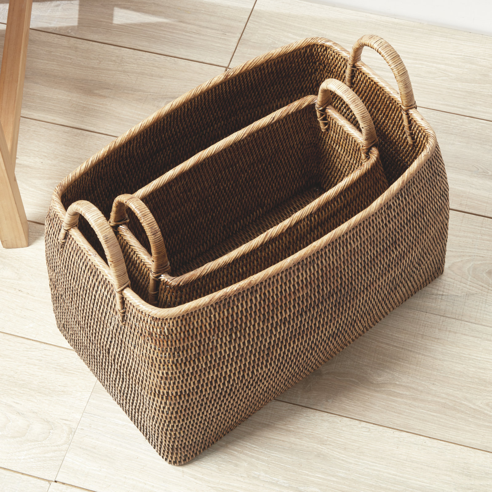 Handwoven Rattan Storage Basket Set