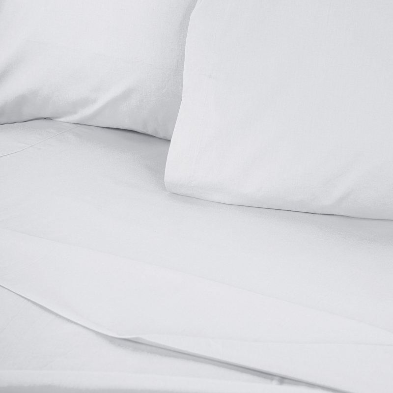 Premium Fitted Sheet, 100% Cotton Ranforce, 55.1 x 78.7 inches | 145 Thread Count, Soft & Breathable | Machine Washable, Easy Care, Elegant White Color | Perfect for Luxurious Bedding Experience