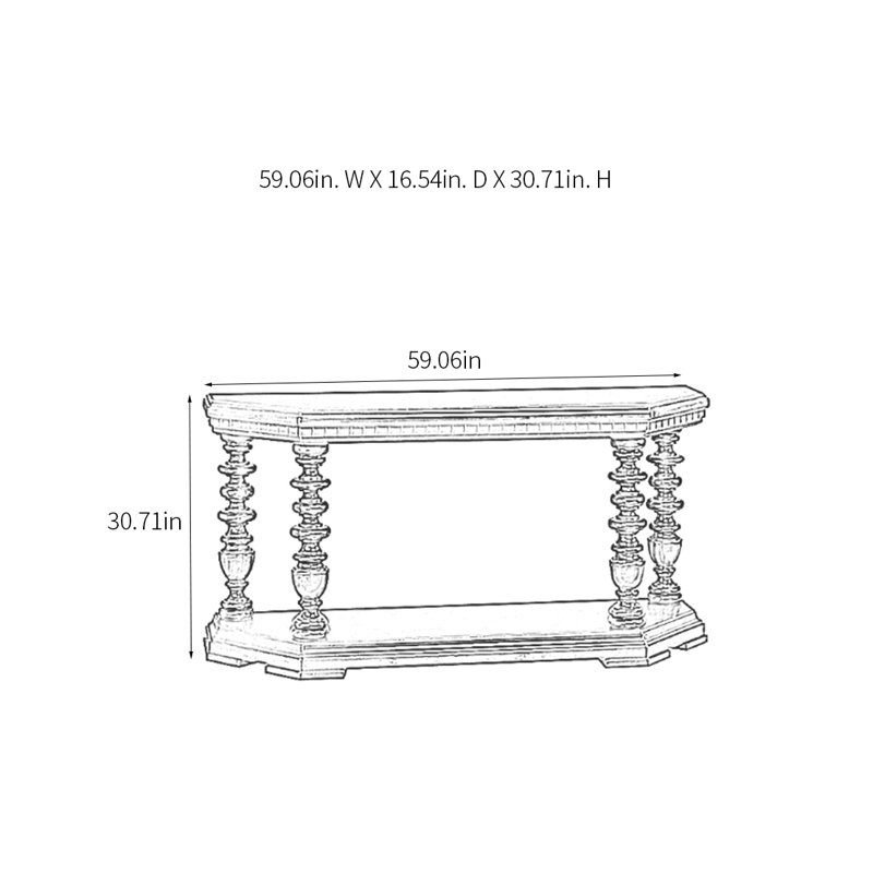 Console American Countryside, H 30,71 po x l 59,06 po x P 16,54 po