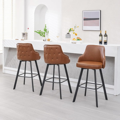 Swivel Bar Stool with High Backs