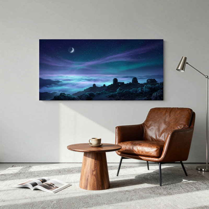 Ensemble de 1 tableau sur toile représentant un ciel nocturne, 48“W x 24”H, Wrapped Canvas