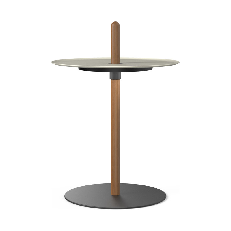 Nivél Pedestal with Tray, White, Walnut