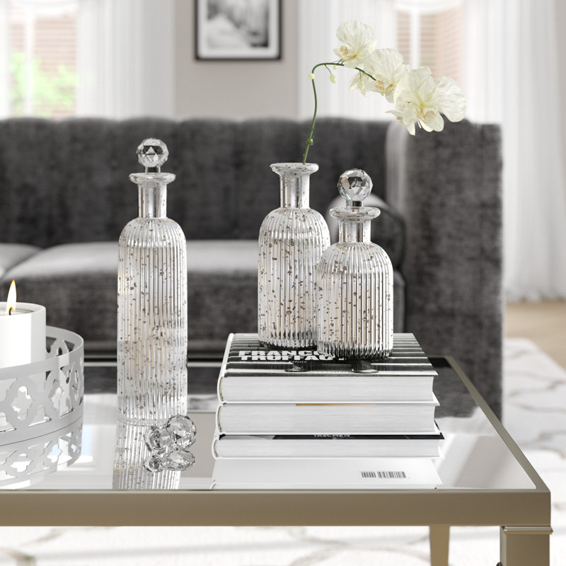Ensemble de 3 bouteilles décoratives