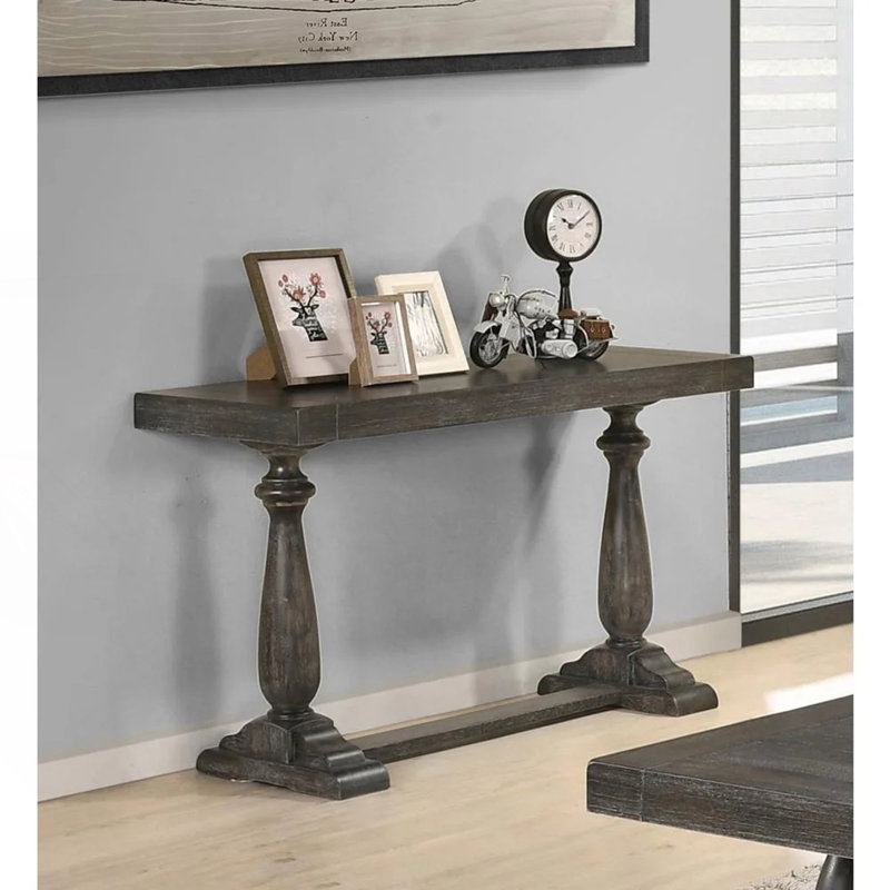 Transitional Console Table, Gray