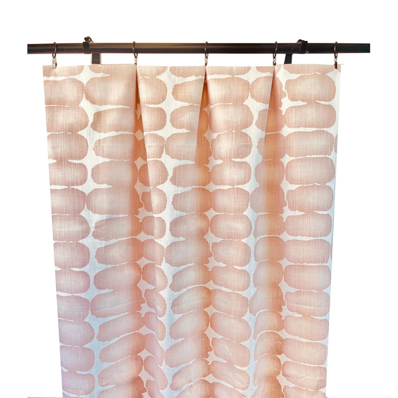 Panneaux de rideaux à motif géométrique rose à pois Shibori, L 25 po x L 84 po