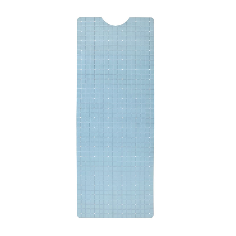 40" Light Blue Geometric Tiles Non Slip Bathtub Mat