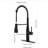 Touch Kitchen Faucet With Pull Down - Matte Black Hue, Stainless Steel Composed Of, 360 Rotating Spray For All-Around Sink Cleaning Design, Corrosion And Rust Characteristic, Easy Water Regulation-789042693