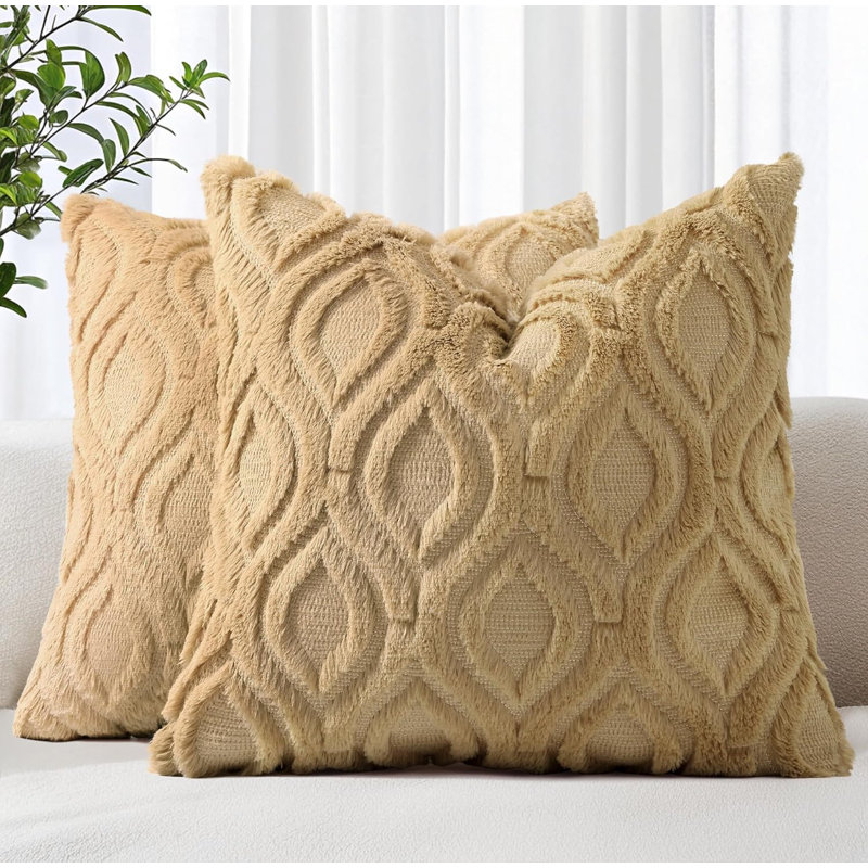 Striped Square Cushion Cover, Taupe