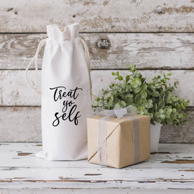 Sac de vin «Happy Birthday», housse de bouteille de vin «traiter Yo», sac de vin en toile, paquet de 1