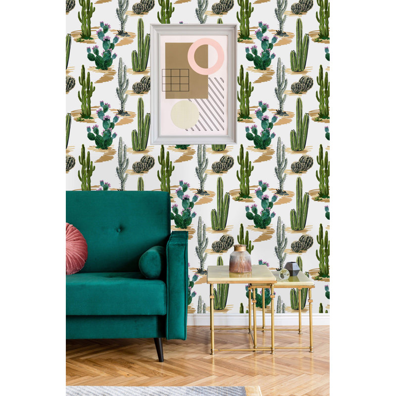 Rouleau de papier peint peler et coller Briar Cactus and Succulents, L 10,42 po x l 25 po