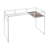 Quayle Modern Glass Writing Desk with Clear Tempered Glass Top, Aluminum Frame and Wood Shelf, Sleek Home Office Work Table-1382472665