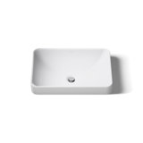 Vox® Vitreous China Rectangular Vessel Bathroom Sink with Overflow
