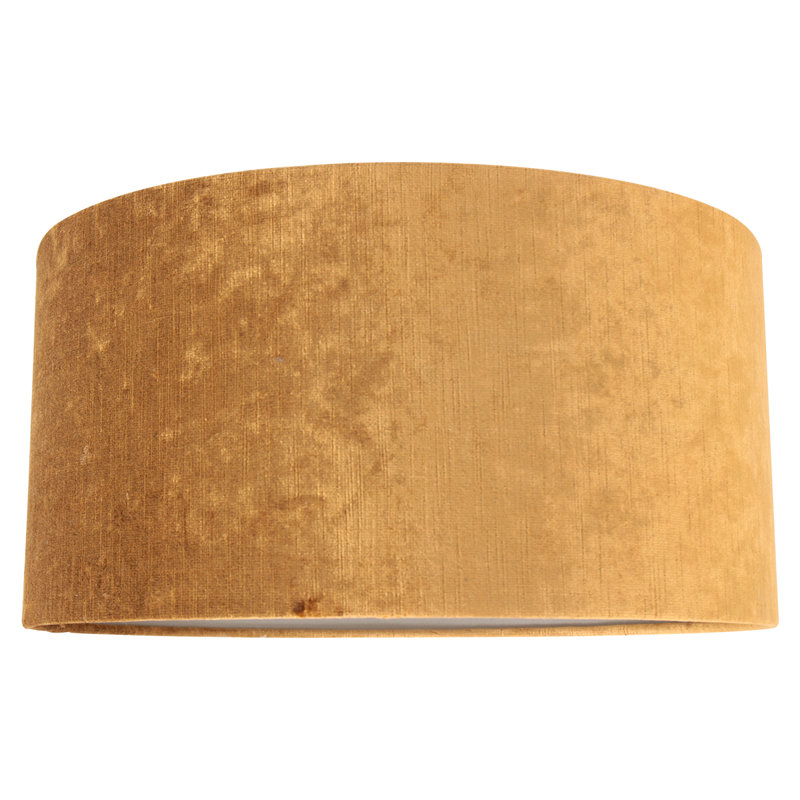 20cm H Velvet Drum Lamp Shade ( Uno ), Gold