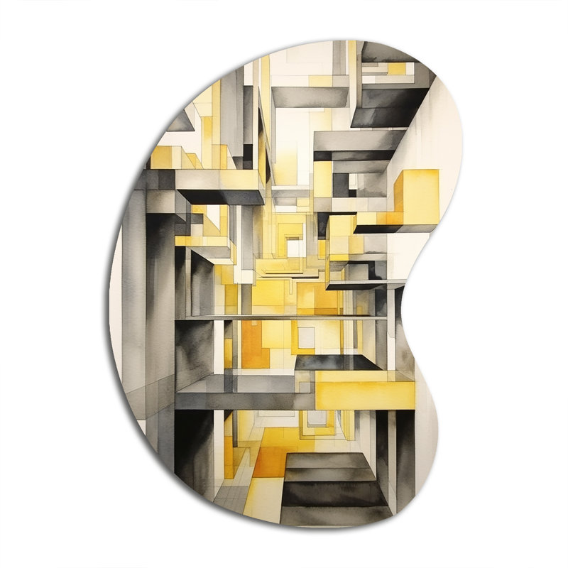 Clela - forme irrégulière, formes murales abstraites, impression de sculpture murale asymétrique en métal, H 39 po x l 28 po