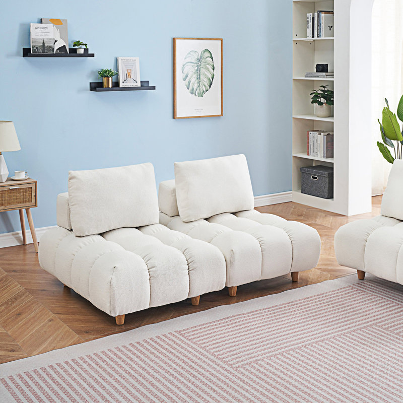 Canapé 2 places Mid-Century, 2, Beige