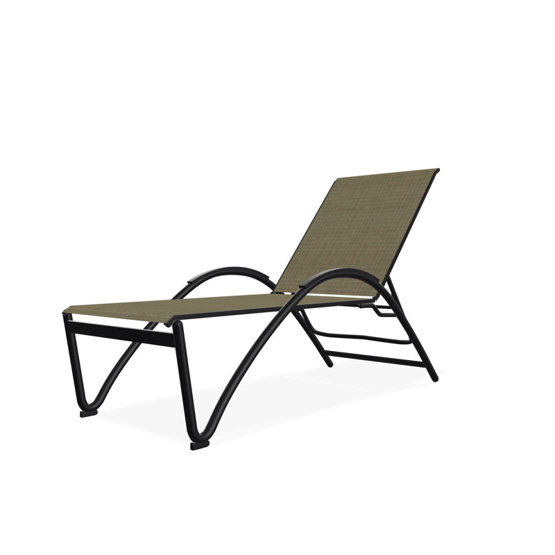 Chaise longue empilable Helios Contract Sling, Pierre Elevation, Noir