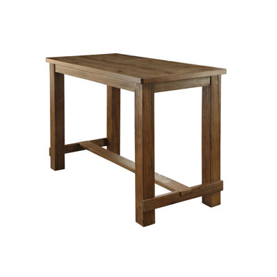 60.4"W Rustic Counter Ht. Table, Rustic Oak