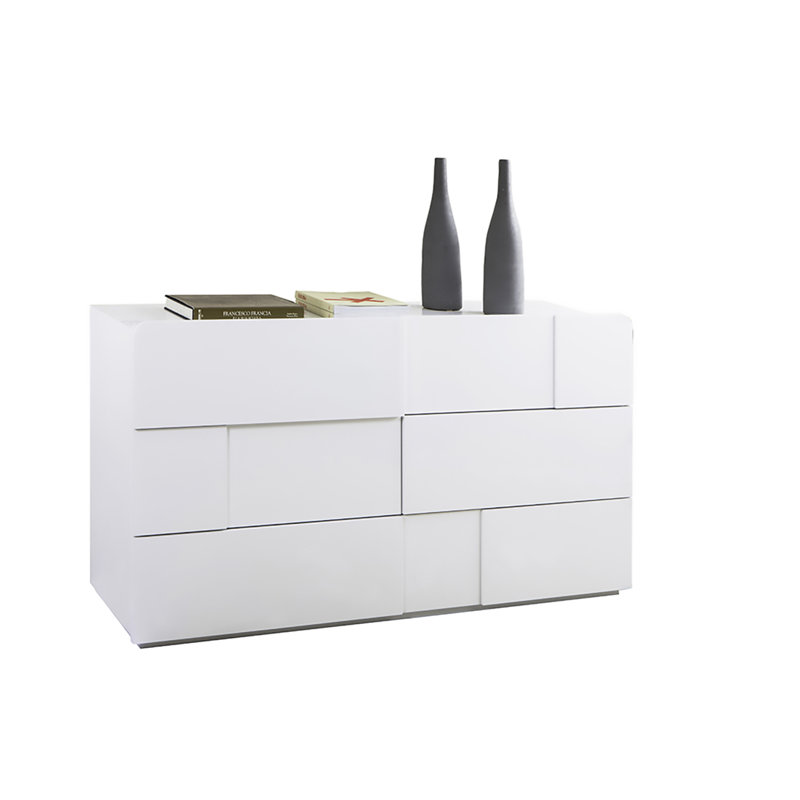 Arcora 142cm W 6 - Drawer Chest of Drawers, White